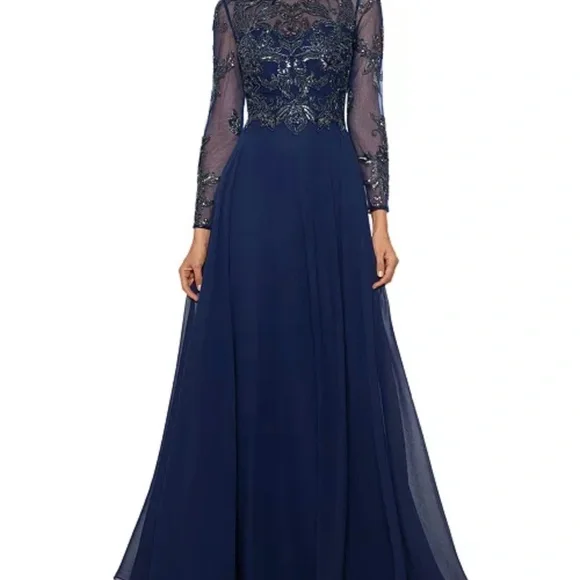 green emerald velvet dress Amazon.com: Xscape Women's Illusion Sleeve Off The Shoulder Long Dress (Reg  and Petite), Black, 4 : Clothing, Shoes & Jewelry